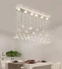 Contemporânea Cristal Retângulo Lustre Conhaque Borboleta De Cristal Luminária de Teto Flush Mount Para Sala De Jantar Suspensão Luminária