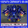 Инъекции для Honda CBR600RR ЦБ РФ 600F3 CBR600F3 1995 1996 1997 1998 CBR600 F3 в 2MY52 ФС CBR600FS синий желтый ЦБ РФ 600 F3 95 96 97 98 обтекатель