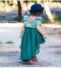 2018 nya tjejer klänningar oregelbunden baby klänning sommar barn kläder plaid patchwork tjejer prinsessa fest klänning casual barn klänning för tjejer