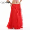 9 färger Nya Kvinnor Belly Dance Kläder Fullständig cirkel Maxi Skirt Side Split Long Kjol 2 Lager Rose Belly Dance Kjolar