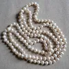 100% Natural Pearl Jewellery, White Color 60 '' Long Pearl Naszyjnik, 9x11mm Real Słodkowodne Pearl Naszyjnik, Druhna Prezent dla kobiet