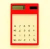 Calculadora portátil de cartão de papelaria mini portátil ultrafina Calculadora de cartão de energia solar Calculadora de tela sensível ao toque transparente