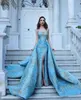 High Quality Custom Made Prom Dress Square Neck Side Split Gold Sequins Satin Evening Party Dresses With Detachable Train