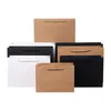 15 * 12 cm + 6 cm Carte blanche Papier kraft portable Épaissir Vêtements personnalisés Cadeau Shopping Emballage Publicité Emballage Sac debout