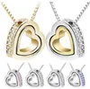Discount Heart Crystal Necklaces Pendants 18K Gold And Silver Plated Jewellery Jewerly Necklace Women Fashion Jewelry Free Shipping