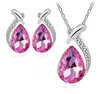 Mode Hoge kwaliteit 925 SILVERE VIS SCHOONTEN DIAMAND SIERADY ZIRKON CRYSTAL EARRING KINSING SET VALENTIJDSDAG VAKANTIES GADES HJ220