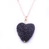 Fashion 10Colors Heart Love Lava Stone Necklace Aromatherapy Essential Oil Perfume Diffuser Pendant Necklace for women jewelry