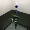 Tubos de vidrio Fabricación para fumar Cachimba soplada a mano Bong de vidrio extendido de 4 bolas de color