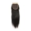 Hoils humains indiens 4x4 Cl￴ture en dentelle droite Vierge Hair quatre par quatre fermetures avec des produits de cheveux pour b￩b￩ 1024inch7055900