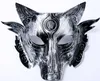 Décorations d'Halloween Masque de loup de fête rétro Masques de mascarade drôles d'horreur Masque complet Fournitures de fête Or Argent en option 20pcs7377787