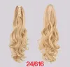 Wholesale- New Fashion Synthetic Claw Ponytail Clip In On Hair Extension Wavy Curly Style Hair Pieces 16 Colors Ponytails Free shipping