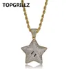 TOPGRILLZ Altın Gümüş Renk Karikatür Yıldız Kolye Kolye Charms Erkekler Için Buzlu Out Bling Kübik Zirkon Hip Hop Takı Hediyeler