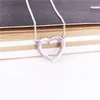 Auténtico collar de corazones amorosos de plata de ley 925 590534CZ