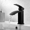 Rolya Black Waterfall Vessel Sink Faucet Tall Rubinetto per lavabo da bagno in ottone massiccio