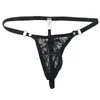 MSemis Männer Sissy Dessous Homosexuell Männer Suspensorium Unterwäsche Mesh Spitze Floral G-string Tanga Unterwäsche Strap T-back Low-rise Unterhose