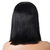 Korte Bob Human Hair Lace Front Pruiken Braziliaanse Virgin Haar Straight Lace Pruiken voor Zwarte Vrouwen Middendeel Bob Pruiken Natuurlijke Zwarte Kleur