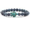 Tortue 8mm pierre naturelle oeil de tigre pierre de lave noire Amazonium perles Bracelets bouddha Yoga énergie Bracelet bijoux