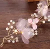 Feines rosafarbenes Haarband um Goldfaden, europäische und amerikanische Windaccessoires, Brautkopfbedeckung, Hochzeitskleid-Accessoires.