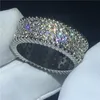 Fashion Tennis 5A CZ Stone White Gold Filled Engagement Wedding Band Ring for Women Bridal Finger Jewelry8139449