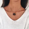 Moda Nueva collar de oro Maxi Crescent Long Luna Collar Doble Cuerno Collar para mujer Charm Jewelry
