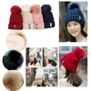 New fashion women's hats winter hat knit plus fluff ball warm letters leisure hat free shipping