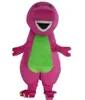 2018 Costumes de mascotte de dinosaure Barney de haute qualité Halloween Cartoon Taille adulte Fantaisie Dress273S