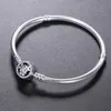 Pulsera de momentos de esmalte rosa para mujer, caja Original para Pandora, Plata de Ley 925, broche de flores poéticas, conjunto de pulsera, joyería de boda