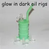 Nuovo arrivo Mini silicone dab rig Glow In Dark Silicone Water Pipe bong in vetro tubo dell'acqua in silicone barrel rig