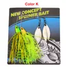 2pc / lot 새로운 금속 회 전자 어업은 20 가지 색상의 숟가락 미끼를 유인합니다 Buzzbait Bass Spinnerbaits Must Hook
