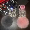 Bling Crystal Diamond Fox Fur Fur Ball Pendant Boîte de boîtier pour iPhone 12 Mini 11 Pro Xs Max XR X 8 7 Plus Samsung Galaxy Note 20 S20 S16202167