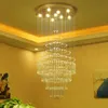 الثريات الحديثة LED قلادة الضوء التصميم الفني تصميم غرفة الطعام الثريات K9 Crystal تركيبات AC110 مصابيح السقف الإضاءة