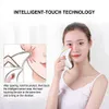 Massageador de levantamento facial com íon de vibração de microcorrente para rosto e pescoço massagem de cuidados com a pele rosa