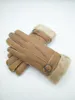 - Gants en laine pour femmes de haute qualité, gants chauds d'hiver à la mode en cuir véritable pour femmes, gants à la mode258c