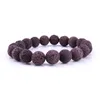 8mm Natural Preto Lava Pedra Bead Bracelet Pulseira de Difusor de Óleo Essencial Pulseira de Rocha Vulcânica Frisado