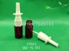 10-ml-Kunststoff-Nasenspray-Pumpflasche, 10-ml-PE-Nasenzerstäuber, 1/3-Unzen-Applikator für Mundspray (6 Farben zur Auswahl)