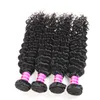 Wholesale Brazilian Peruvian Malaysian Deep Wave Human Virgin Hair Vendors Weave Bundles With Lace Frontal Closure Hair Extensions Wefts