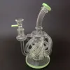 12 Recycler Tubes Hookahs Vortex Glas Bong Super Cyclone Perc DAB Oljeplattformar Unika design Vattenrör med skål XL137