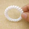 Hela 100st kvinnor flickor storlek 5 cm vita plast hårband elastiska gummitelefontråd ties rep tillbehör8253012