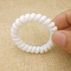 Whole 100Pcs Women Girls Size 5CM White Plastic Hair Bands Elastic Rubber Telephone Wire Ties Rope Accessory5329892