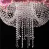 Support à gâteau de mariage, perles de cristal transparentes, Table principale en acrylique Dia 18 "x 1.5 mètres, fourniture de décoration de gâteaux