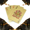 1 Set 24K Gold Foil Plastic Playing Cards Poker Game Deck Gold Foil Poker Set Magic Card Waterproof Cards Poker Table Games6023004