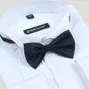 Męska koszulka z długim rękawem z długim rękawem 1/4 "Pleat Tuxedo Dress Sukienka Francuskie mankiety z krawatem Bezpłatne ślubne ślubne koszule