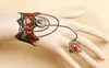 hot new Fashion beauty angel wings lace bracelet with ruby ring set wrist jewelry fashion classic exquisite elegance