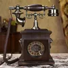 Solid wood turntable retro telephone landline European antique telephone American fashion creative home office telephone