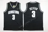 Jerseys de Georgetown Hoyas College Black Black Grey costura de basquete 3 Allen Iverson Jerseys Men Sport Atacades