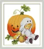 Abóbora de Halloween home decor pinturas, Handmade Cross Stitch Bordado conjuntos de costura contados impressão sobre tela DMC 14CT / 11CT