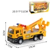 Diecast Alloy Model Cars Kids Toys Mini Crane Rescue Trailer Dumper Concrete Truck Boy Toy Engineering Trucks with Sound Lights Pull-back Function Kid Birthday Gifts