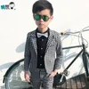 2018 Enfants Costumes Style Britannique Enfants Robe Loisirs Pour La Fête 2-10 Ans De Mariage Fleur Garçon Robe À Carreaux De Mode Slim Costumes