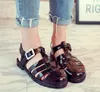2018 mulheres sandálias estilo verão bling moda peep toe sapatos de geléia sandália sapatos baixos mulher marca sapato