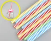 Reusable Plastic Straws Colorful Plastic Stripe Drinking Straws for Jar Cups Family or Party Use Drink Straw